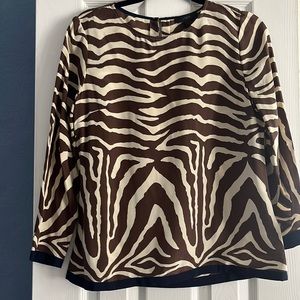JCrew silk blouse animal print size 8